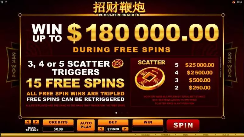 Lucky Firecracker Microgaming Slots - Info and Rules