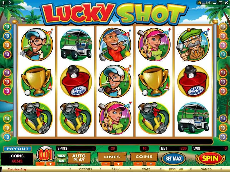 Lucky Shot Microgaming Slots - Main Screen Reels