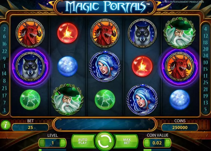 Magic Portals NetEnt Slots - Main Screen Reels