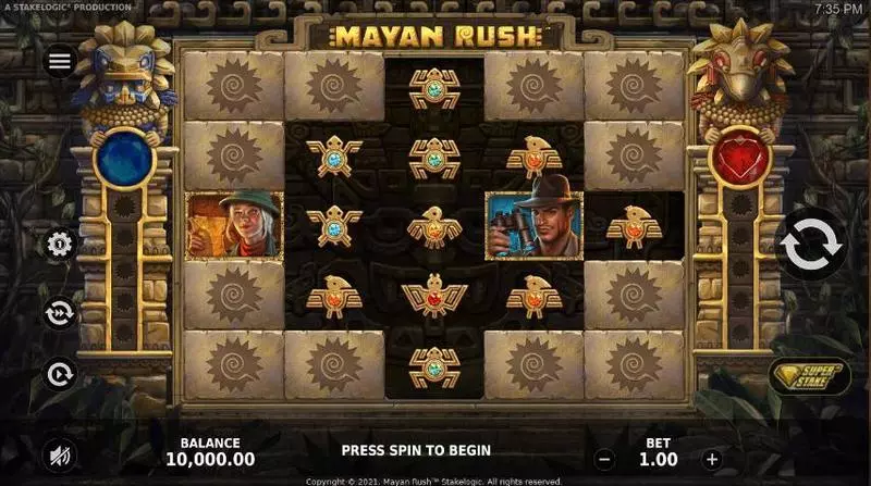 Mayan Rush StakeLogic Slots - Main Screen Reels