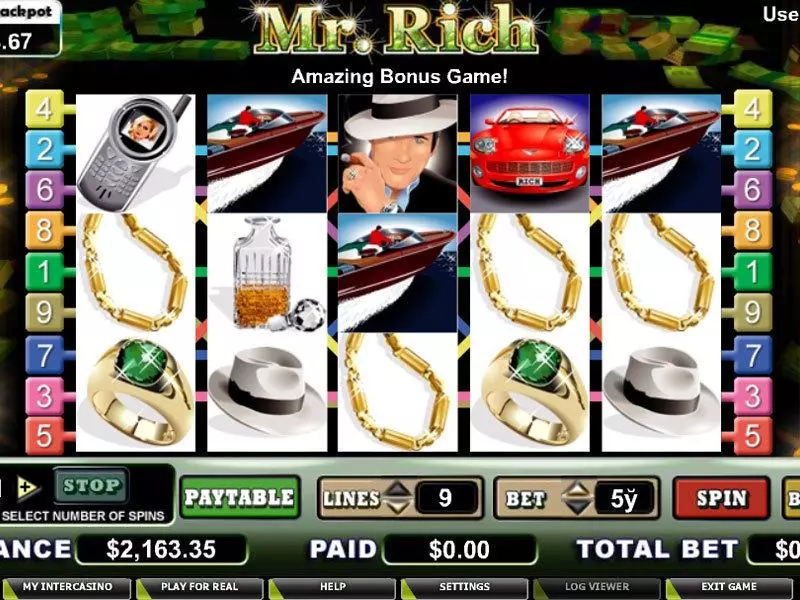 Mr. Rich CryptoLogic Slots - Main Screen Reels