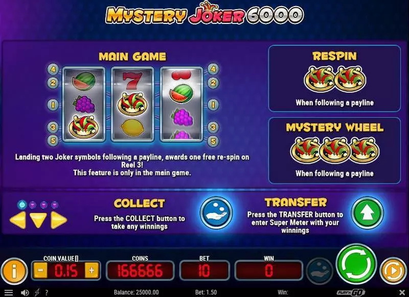 Mystery Joker 6000 Play'n GO Slots - Bonus 1