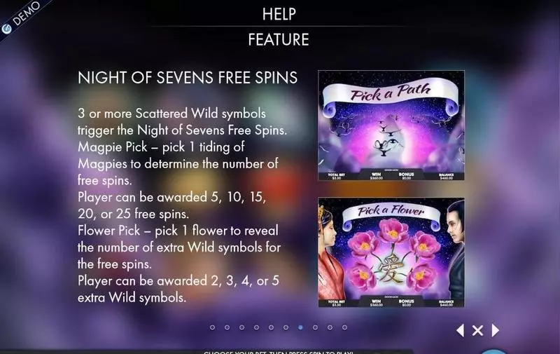 Night of Sevens Genesis Slots - Info and Rules