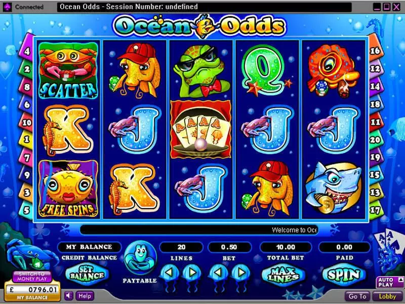 Ocean Odds 888 Slots - Main Screen Reels