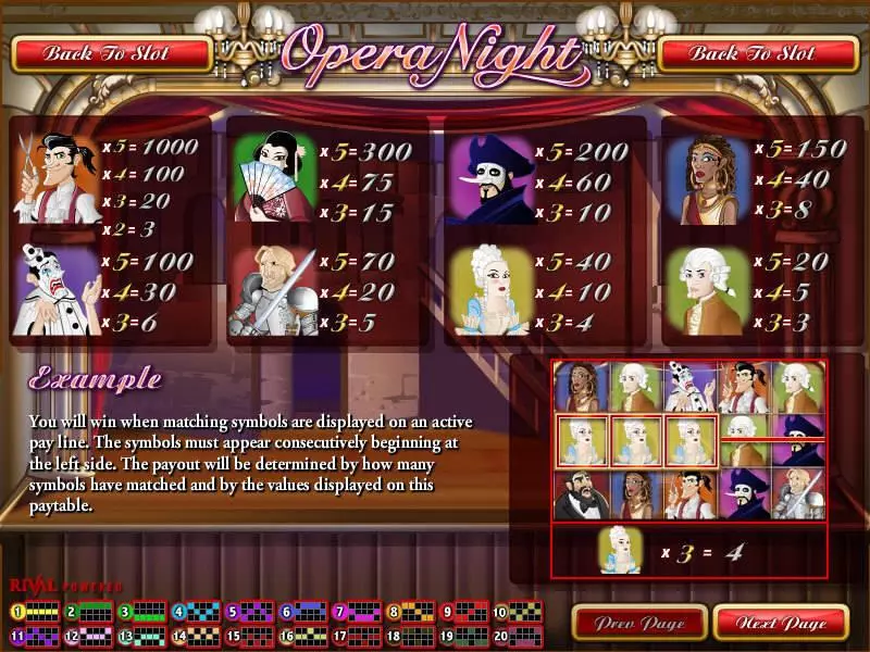 Opera Night Rival Slots - Info and Rules