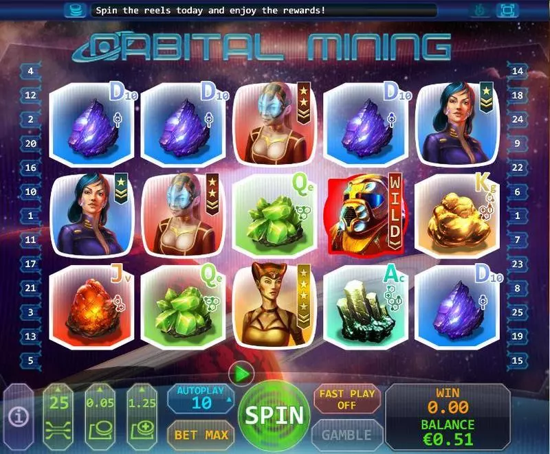 Orbital Mining Topgame Slots - Main Screen Reels