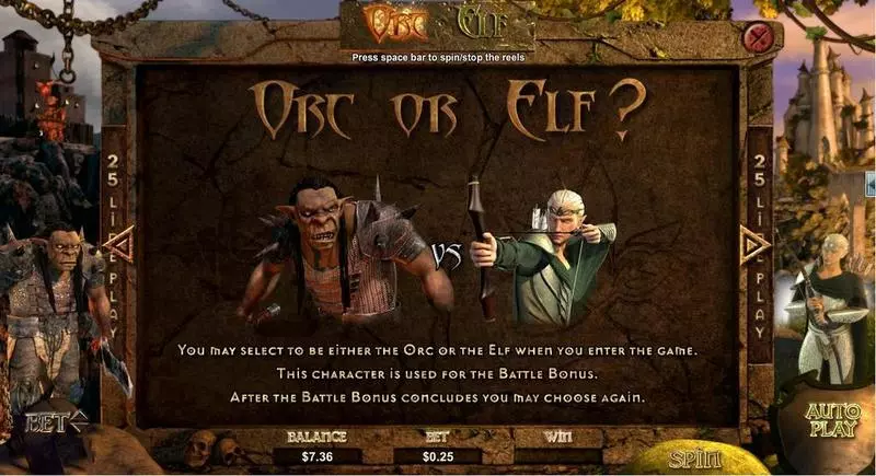 Orc vs Elf RTG Slots - Info and Rules