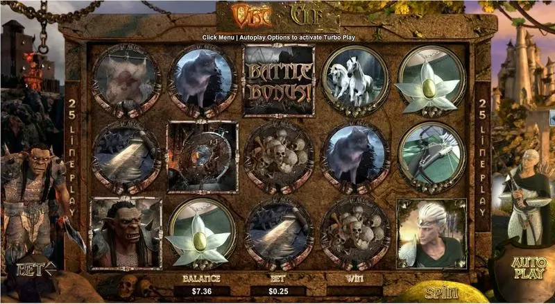Orc vs Elf RTG Slots - Main Screen Reels