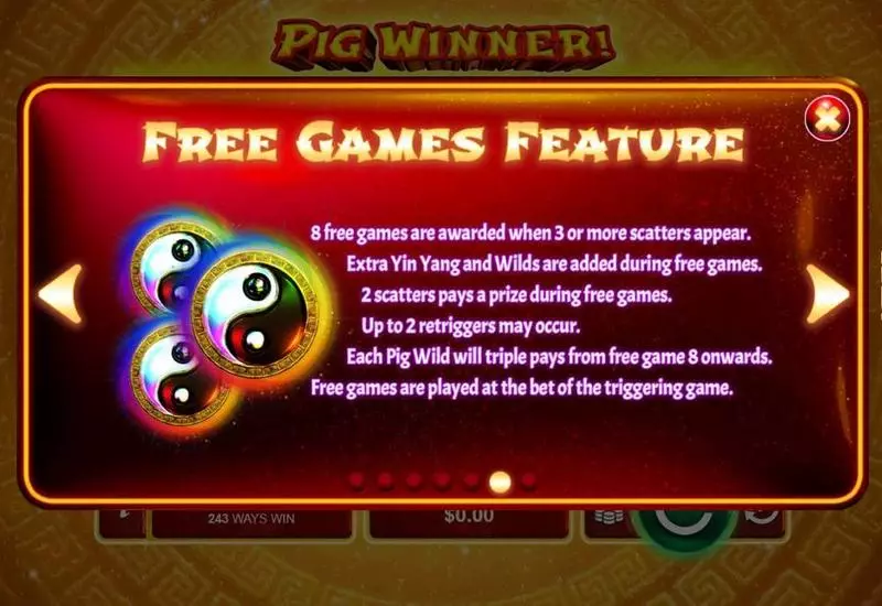 Pig Winner RTG Slots - Free Spins Feature