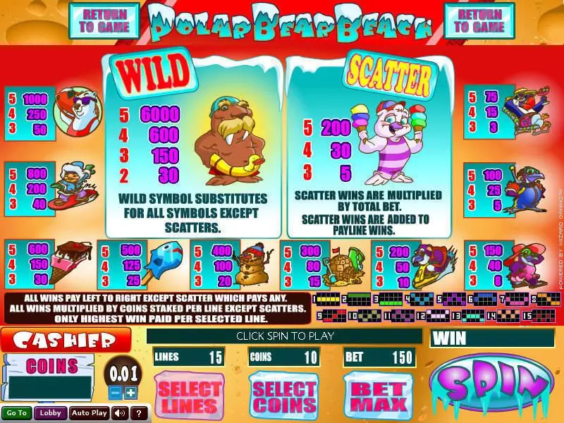Polar Bear Beach Wizard Gaming Slots - Info and Rules