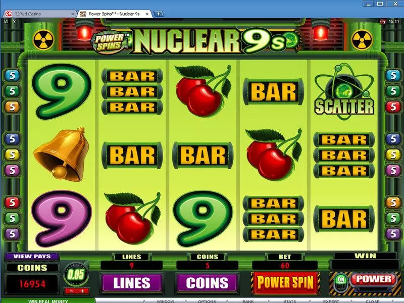 Power Spins - Nuclear 9's Microgaming Slots - Main Screen Reels