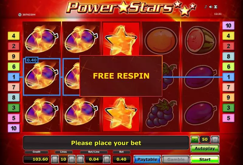 Power Stars Novomatic Slots - Bonus 1
