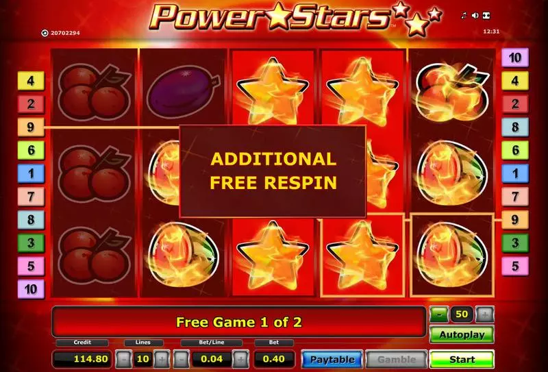 Power Stars Novomatic Slots - Bonus 2