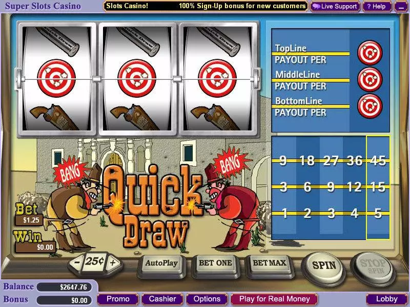 Quick Draw Vegas Technology Slots - Main Screen Reels