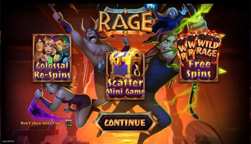 RAGE NetEnt Slots - Introduction Screen