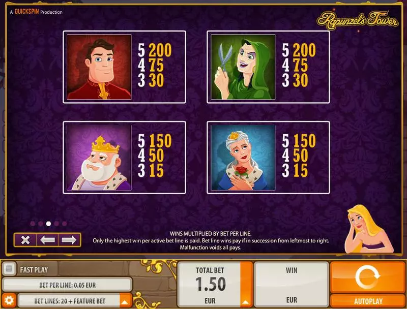 Rapunzel's Tower Quickspin Slots - Info and Rules