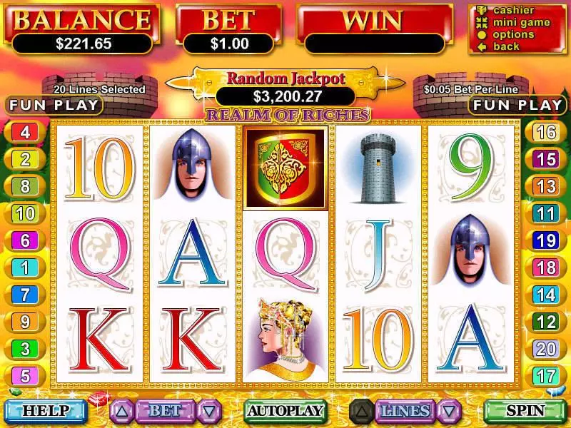 Realm of Riches RTG Slots - Main Screen Reels