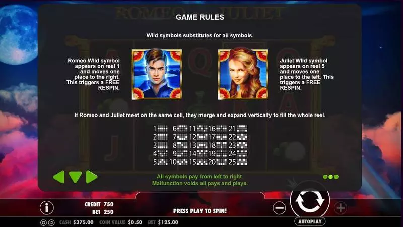 Romeo and Juliet Pragmatic Play Slots - Info and Rules