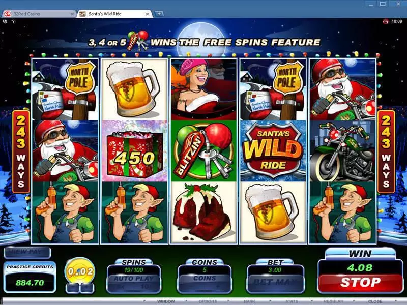 Santa's Wild Ride Microgaming Slots - Bonus 1
