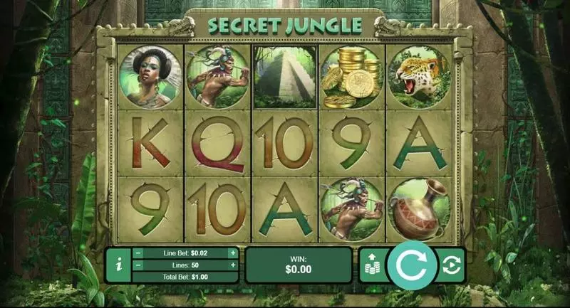 Secret Jungle  RTG Slots - Main Screen Reels