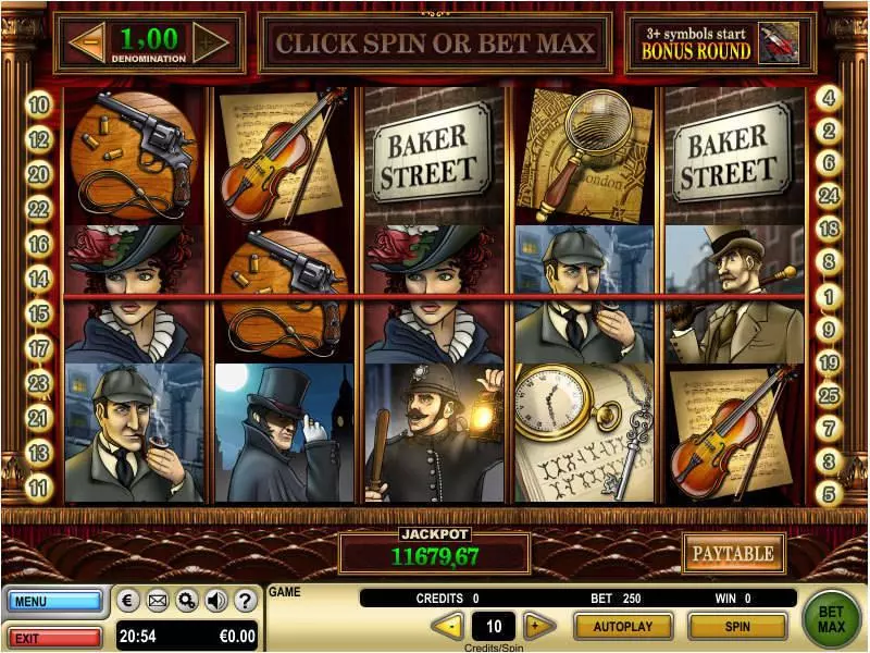 Sherlock Holmes GTECH Slots - Main Screen Reels