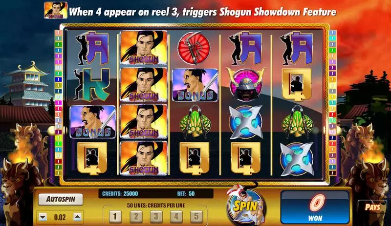 Shogun Showdown  Amaya Slots - Main Screen Reels