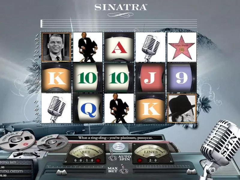 Sinatra bwin.party Slots - Main Screen Reels