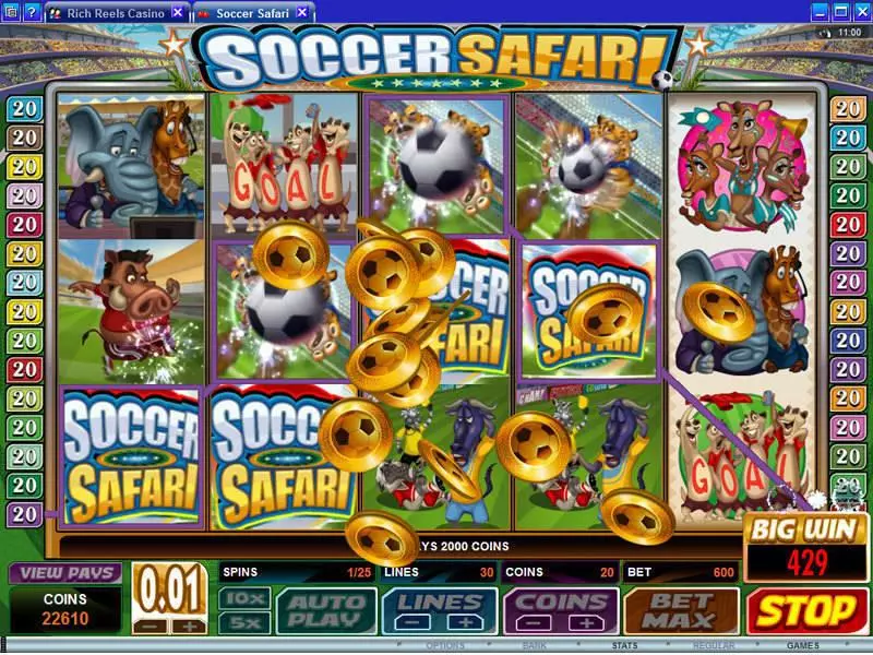 Soccer Safari Microgaming Slots - Bonus 1