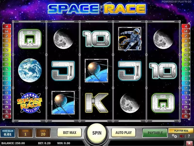 Spacerace Play'n GO Slots - Main Screen Reels