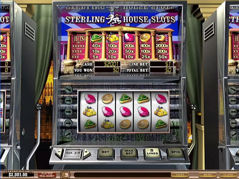 Sterling House PlayTech Slots - Main Screen Reels