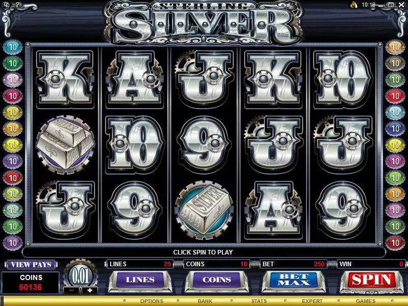 Sterling Silver Microgaming Slots - Main Screen Reels