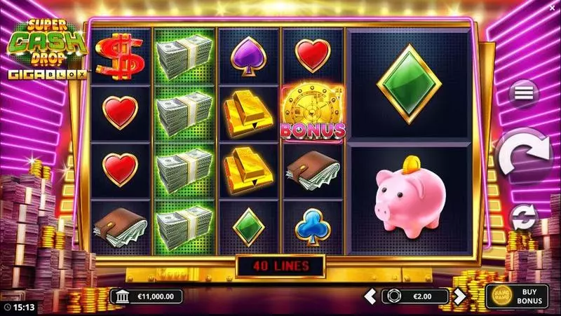 Super Cash Drop Gigablox Bang Bang Games Slots - Main Screen Reels