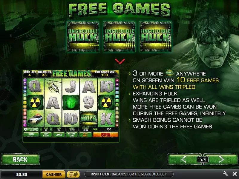 The Incredible Hulk PlayTech Slots - Bonus 2