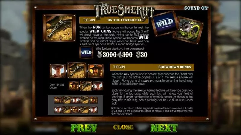 The True Sheriff BetSoft Slots - Info and Rules