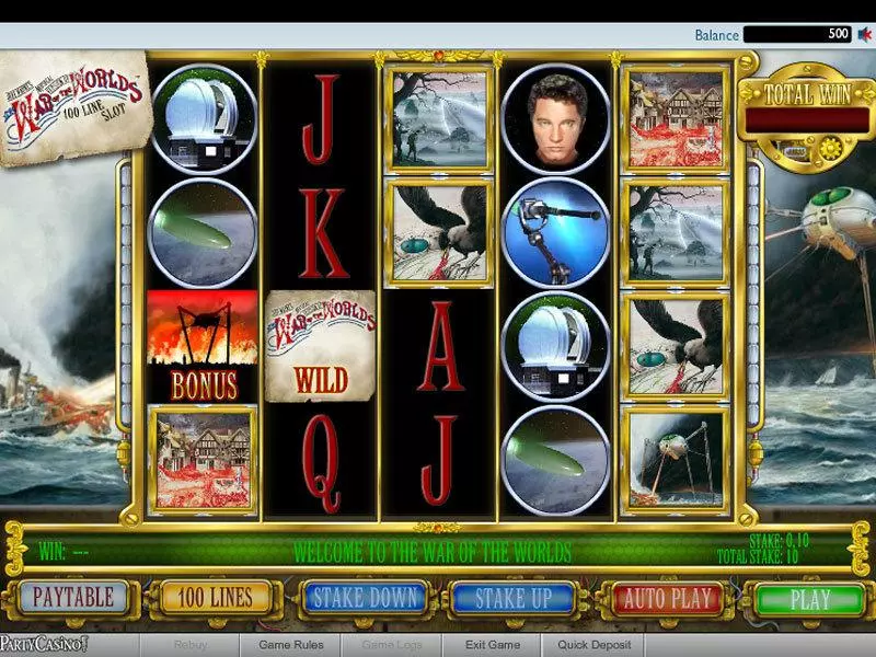 The War of the Worlds bwin.party Slots - Main Screen Reels