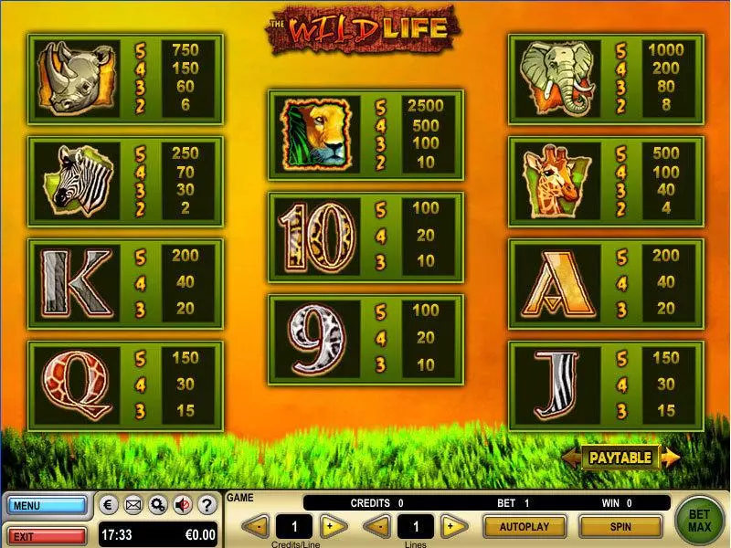 The Wild Life GTECH Slots - Info and Rules