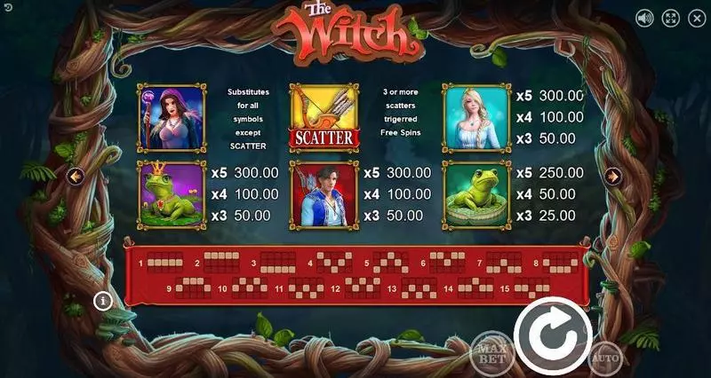 The Witch Booongo Slots - Info and Rules
