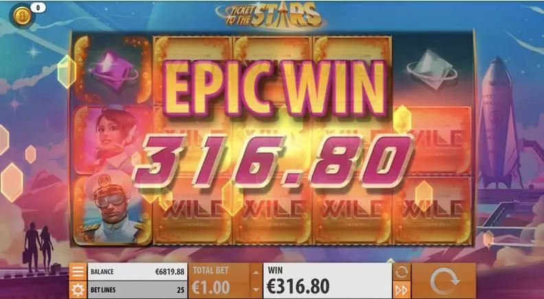 Ticket to the Stars Quickspin Slots - Winning Screenshot