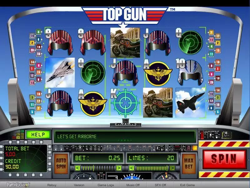 Top Gun bwin.party Slots - Main Screen Reels