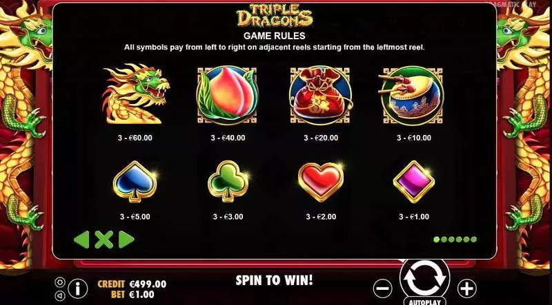 Triple Dragons Pragmatic Play Slots - Info and Rules