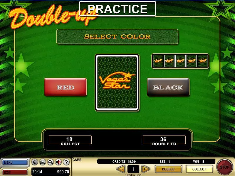 Vegas Star GTECH Slots - Gamble Screen