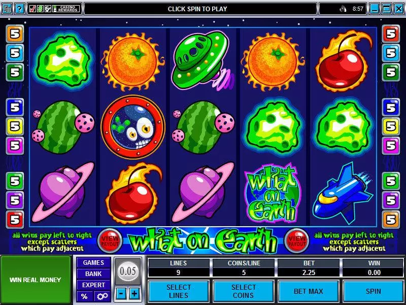 What on Earth Microgaming Slots - Main Screen Reels
