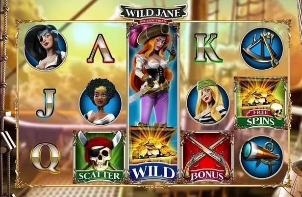 Wild Jane, the Lady Pirate Leander Games Slots - Main Screen Reels