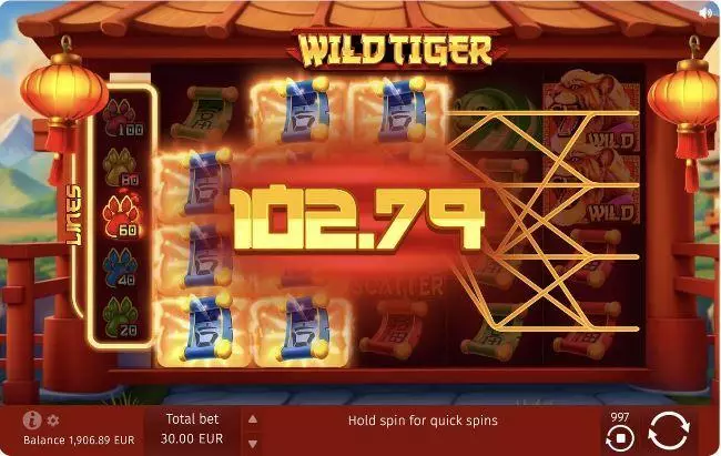 Wild Tiger BGaming Slots - Winning Screenshot