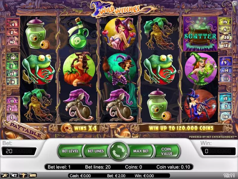 Wild Witches NetEnt Slots - Main Screen Reels