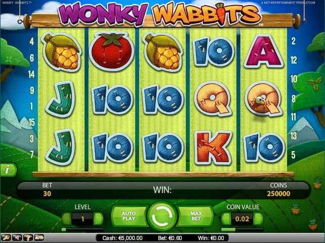 Wonky Wabbits NetEnt Slots - Main Screen Reels