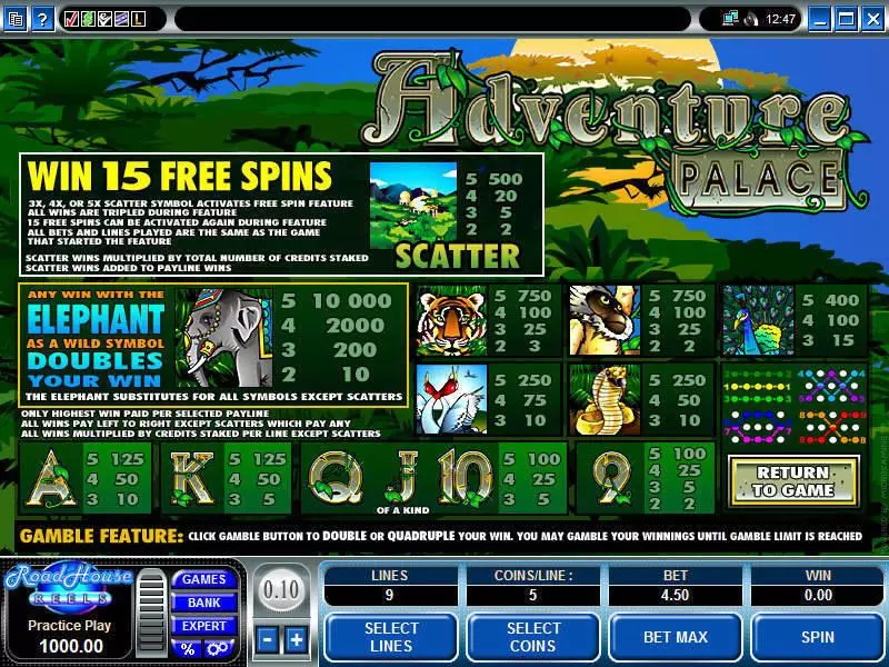 Adventure Palace Microgaming Slots - Info and Rules