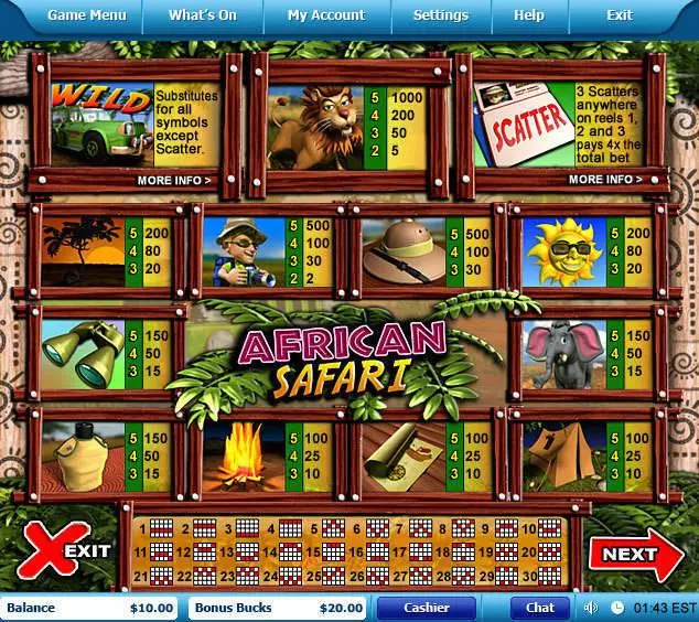 African Safari Leap Frog Slots - Info and Rules