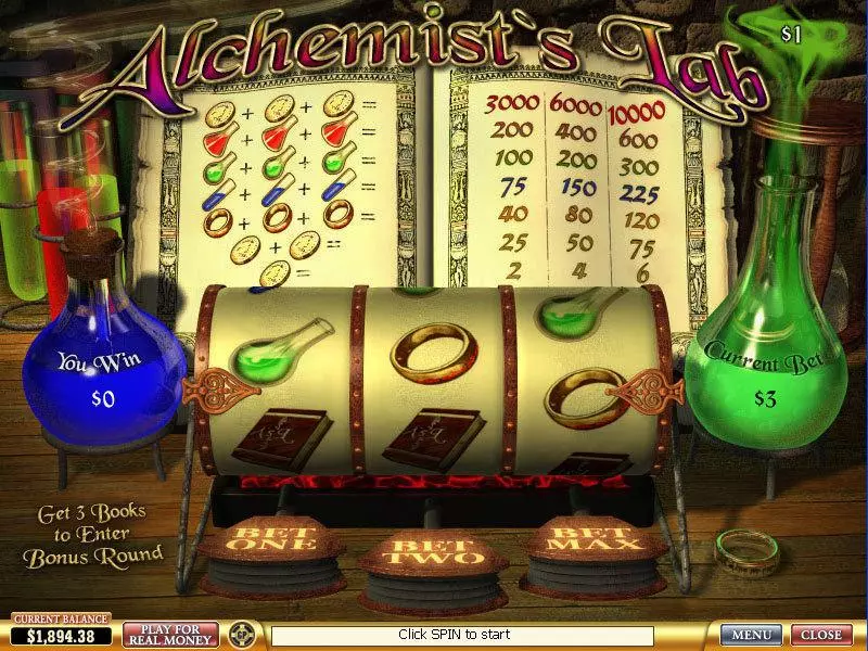 Alchemists Lab PlayTech Slots - Main Screen Reels