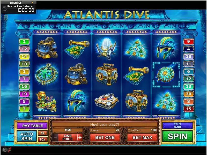 Atlantis Dive GamesOS Slots - Main Screen Reels